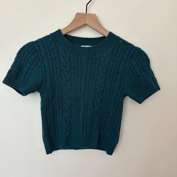 Free People Tops - Free People Intimately Short Sleeve Cropped Swit Cable Tee Size Small